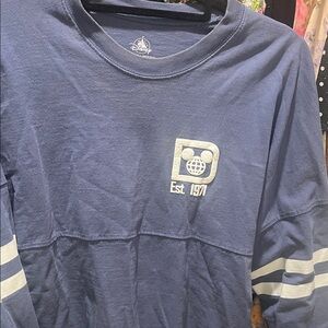 Disney Navy Long Sleeve Shirt with White Logo
